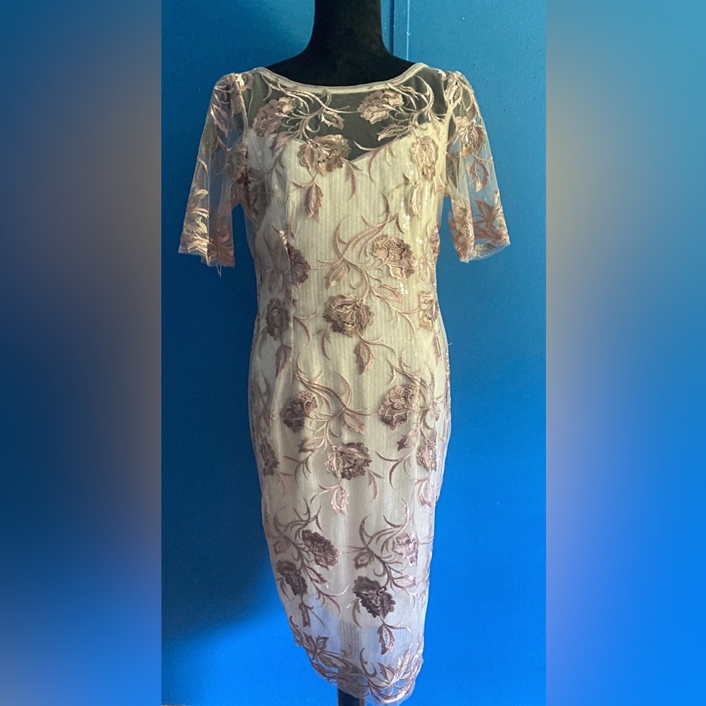 Adrianna Papell Sequin Midi Dress